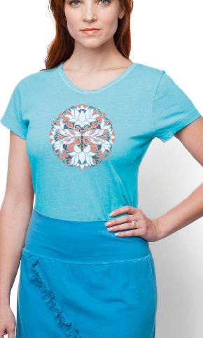 Batiked Dragonfly on Ladies Contour Tee